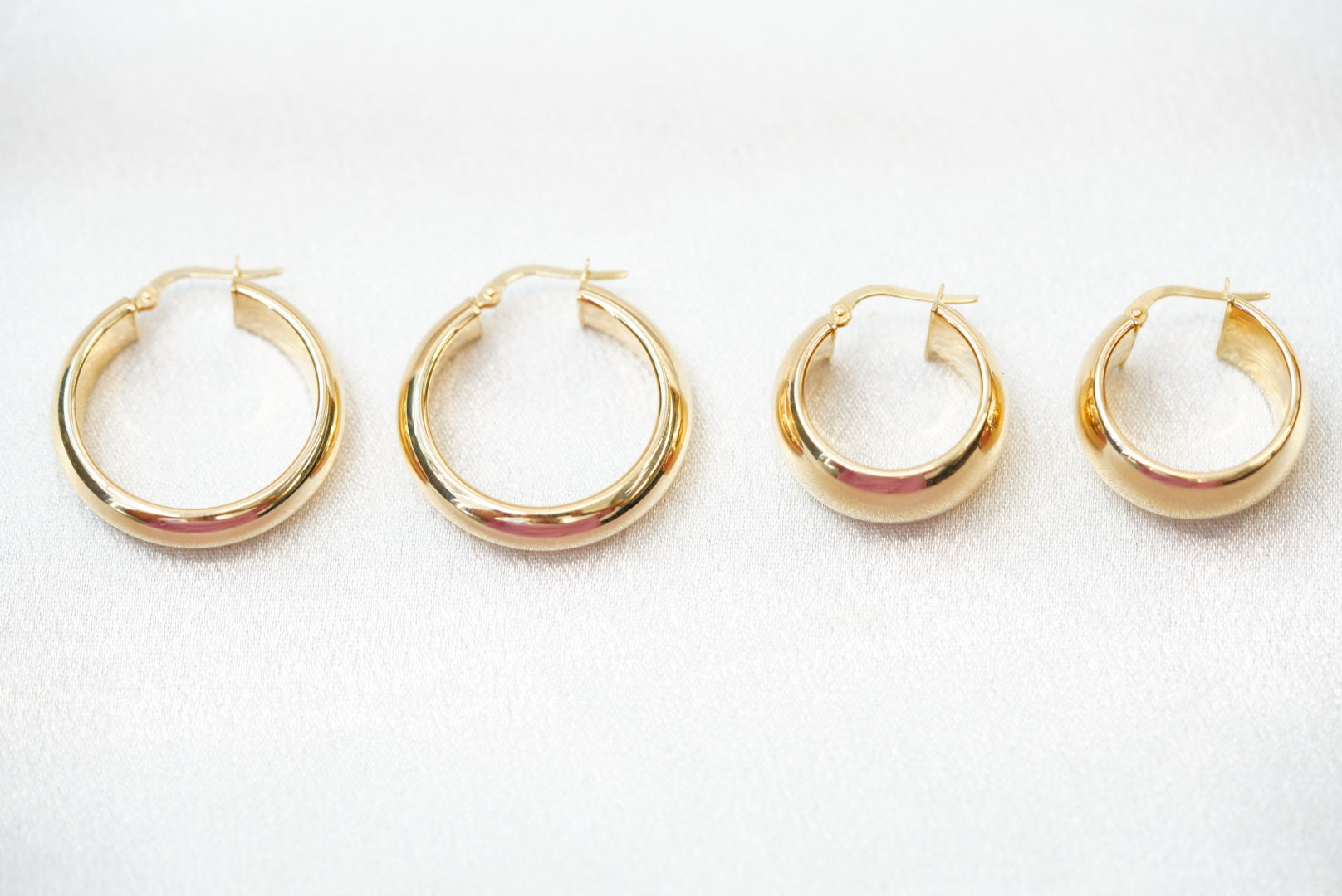 14k Bold Plain Hoops - Always Classy