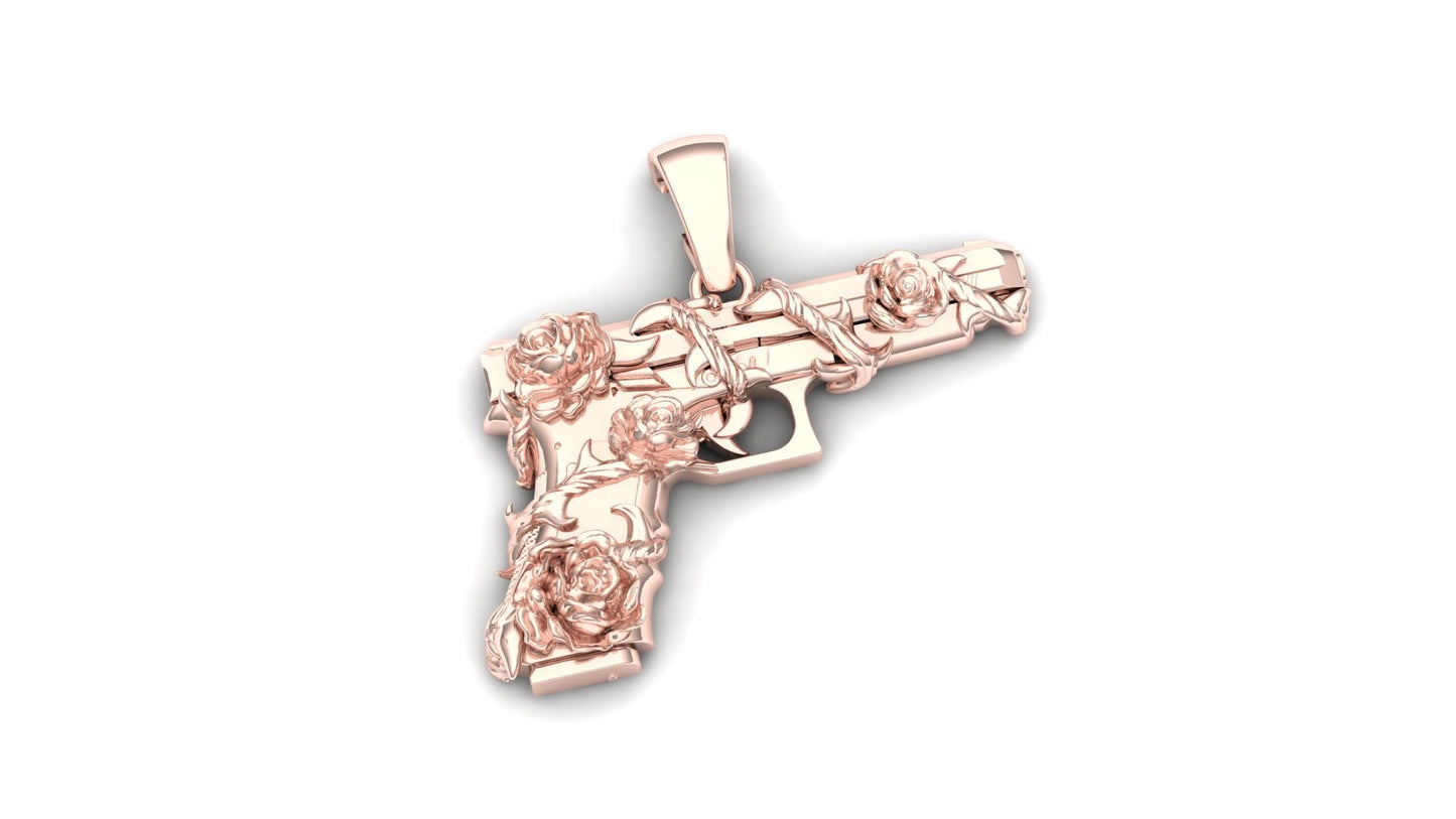 Roses Gun Pendant