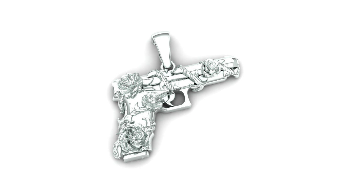 Roses Gun Pendant