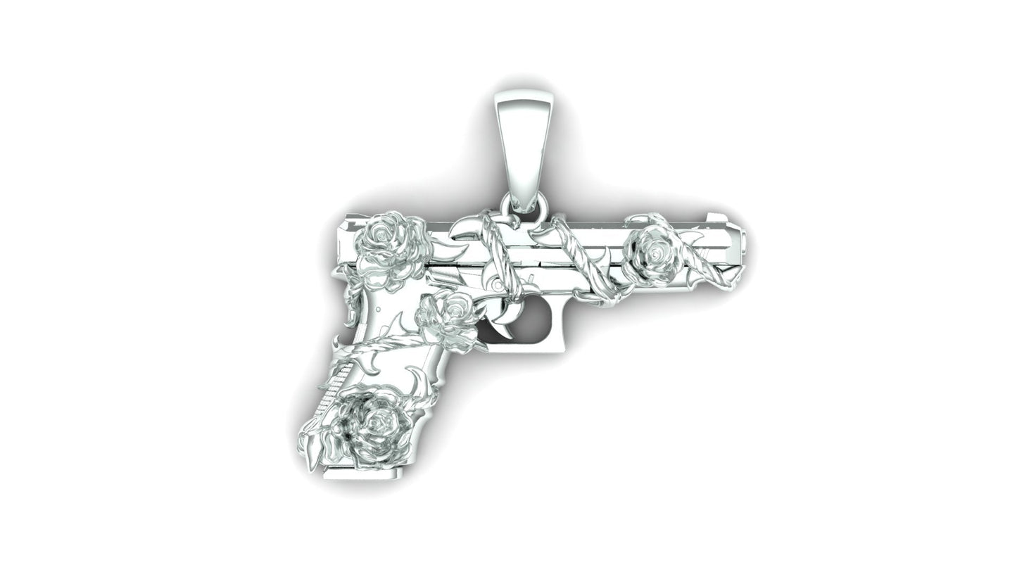 Roses Gun Pendant