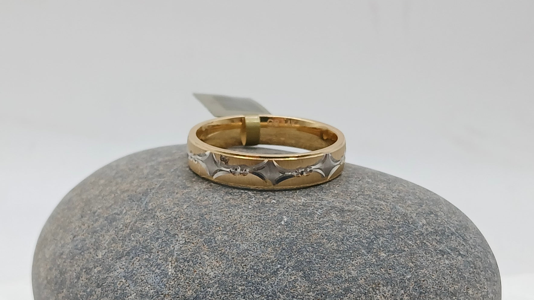 14k Alliance Ring - White & Yellow