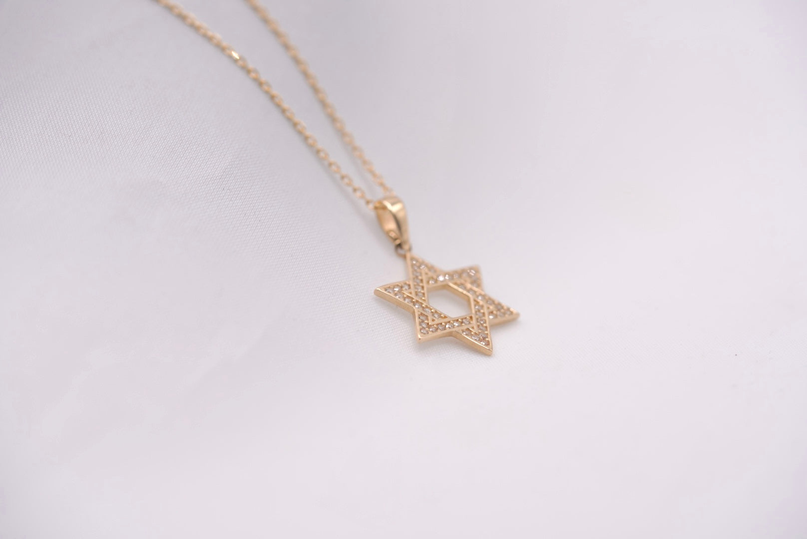 14k Necklace - Shiny Star of David