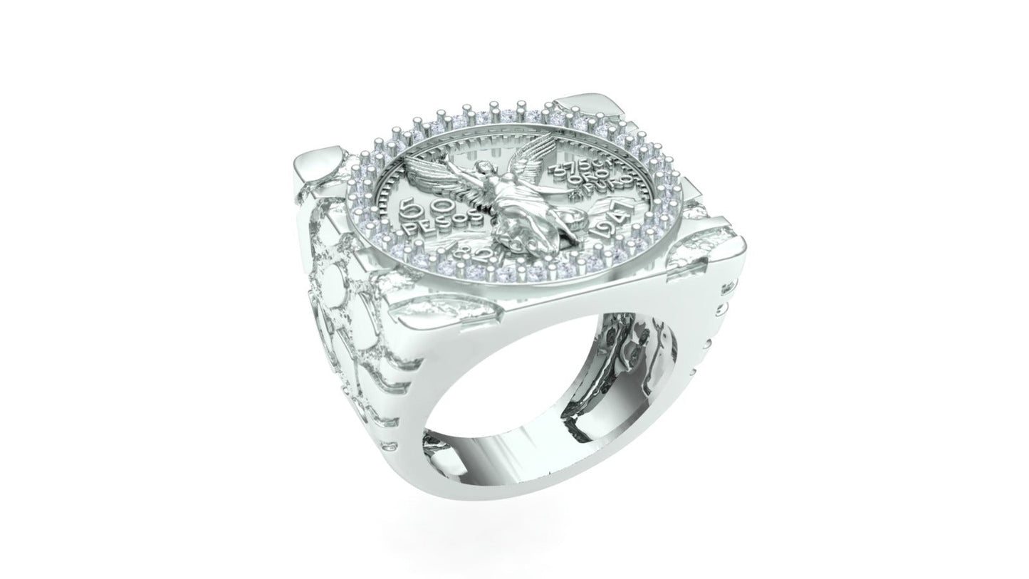 Mexican Coin Ring - Nugget Style