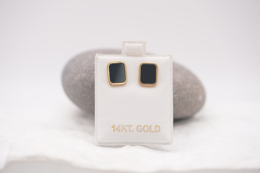 14k Earrings - Black Beauty