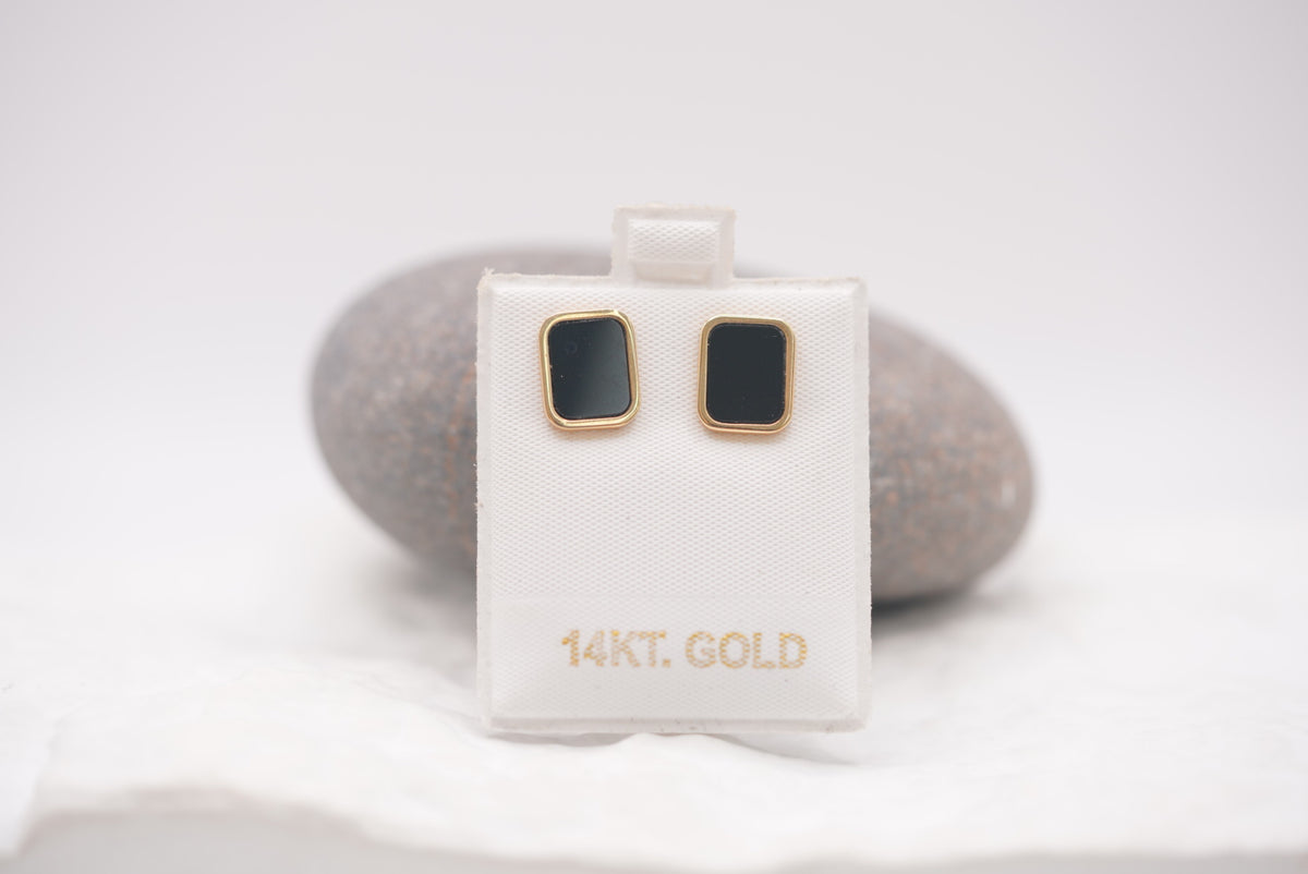 14k Earrings - Black Beauty
