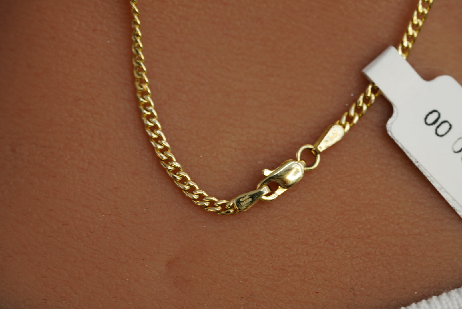 14k Clover Card Pendant with Cuban Chain