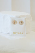 14k Earrings - Cross Circle
