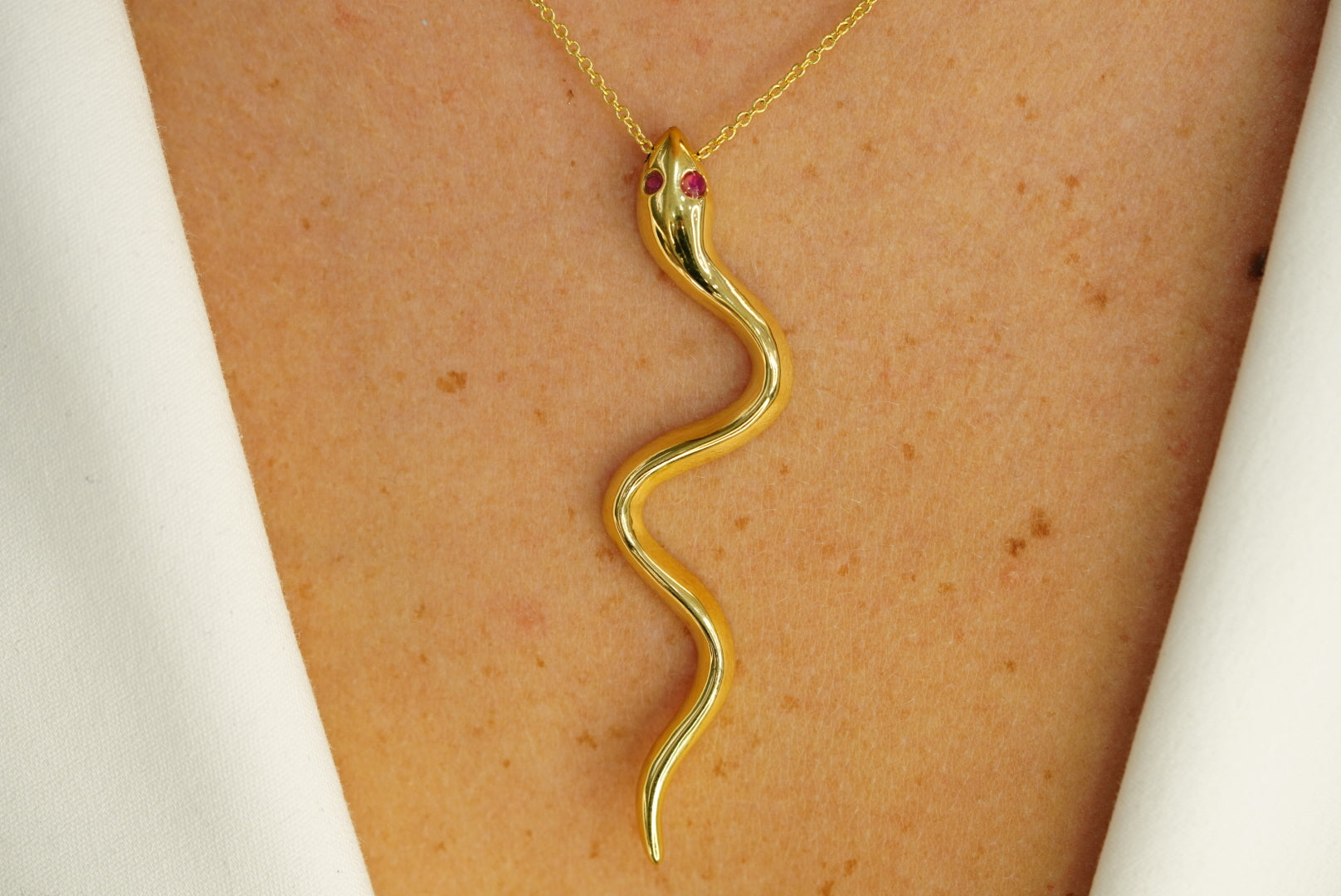 14k Snake Necklace and FREE Earring