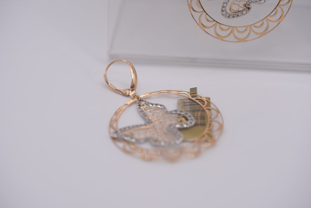 14k Hoop Earrings - Big Butterfly