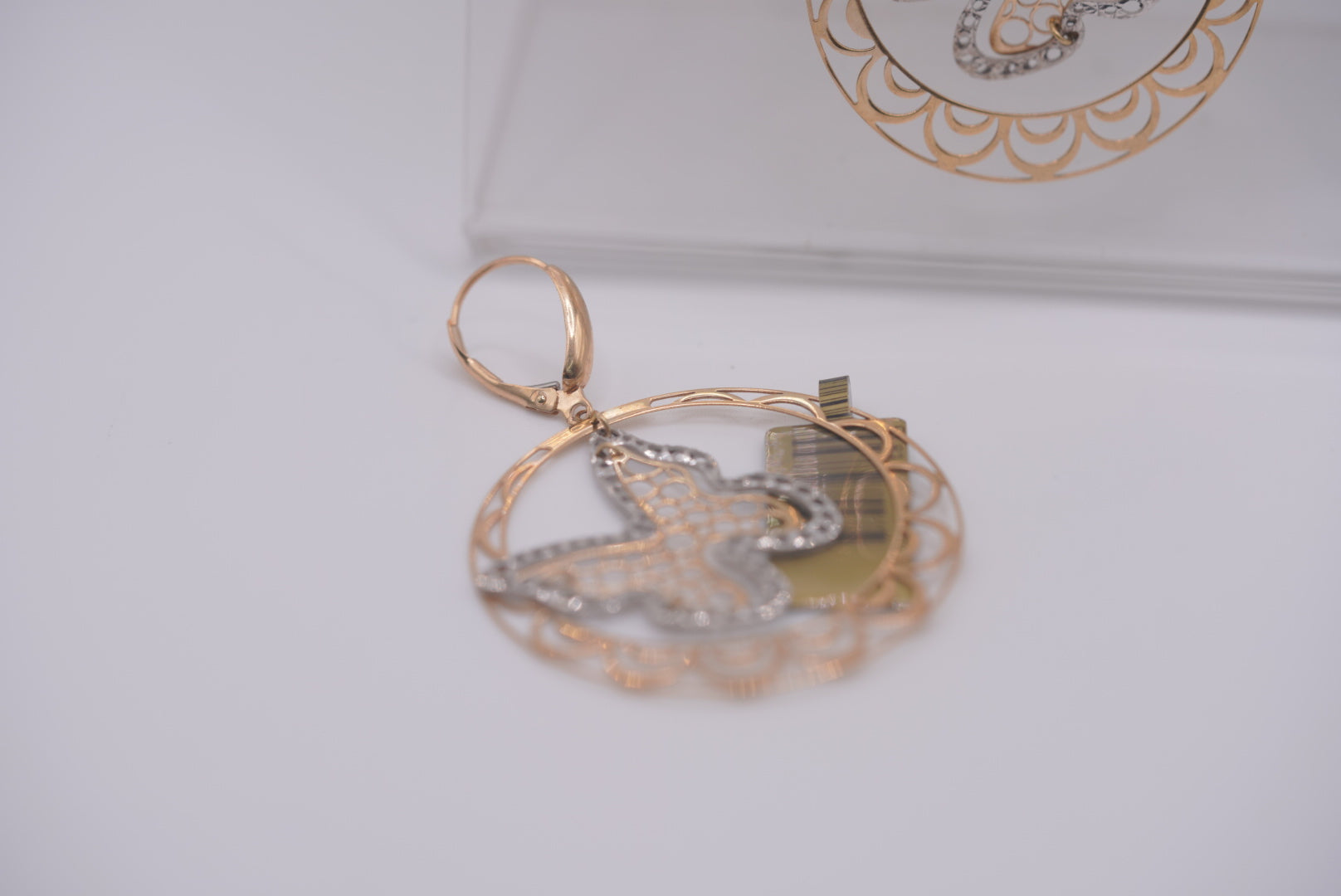 14k Hoop Earrings - Big Butterfly