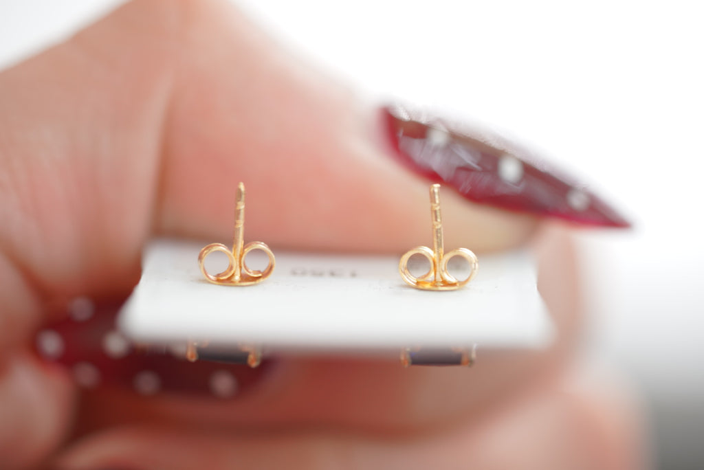 14k Earrings - Blue Stone