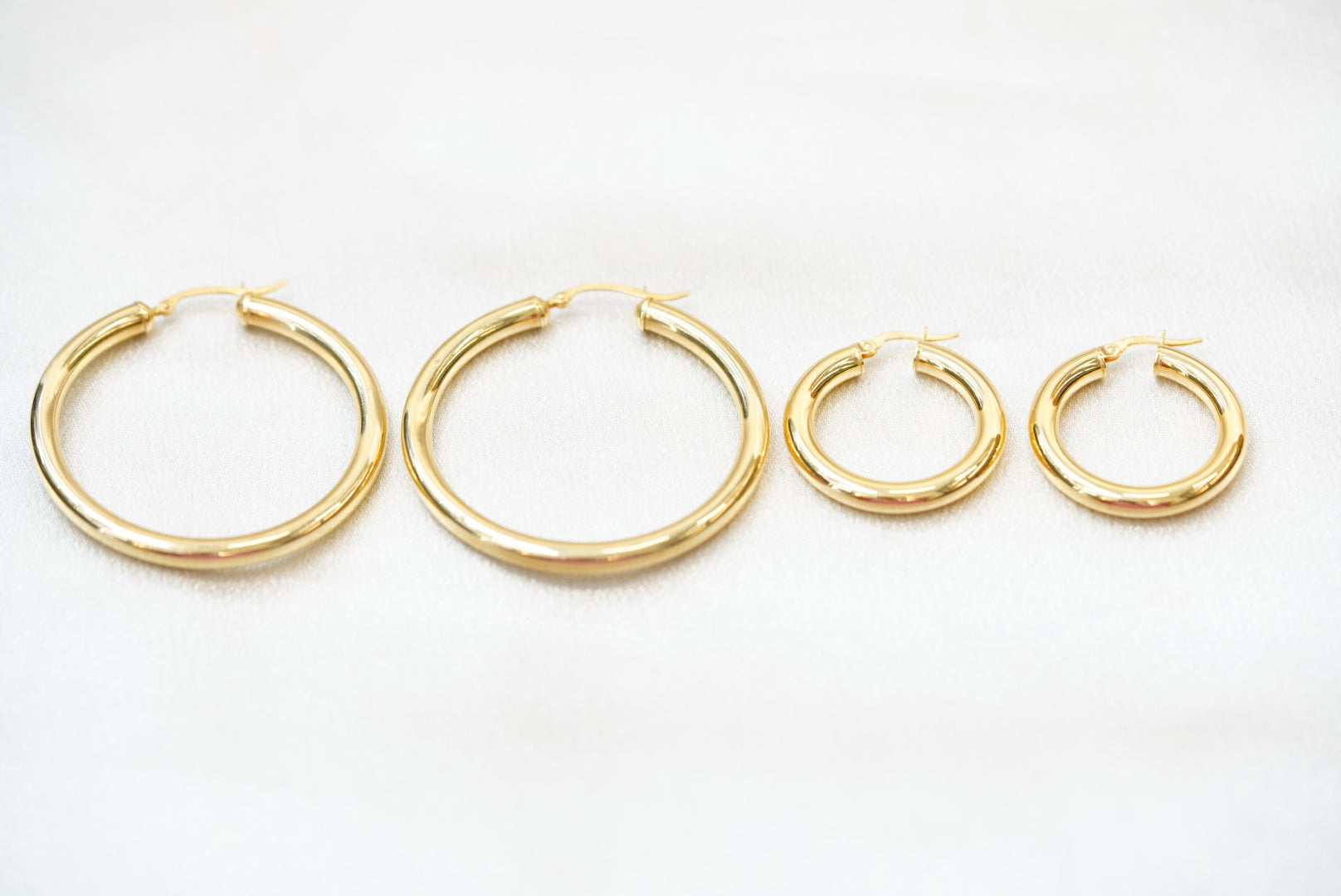 14k Plain Hoops - Timeless Style
