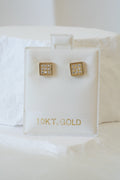10k Earrings - Bold Square