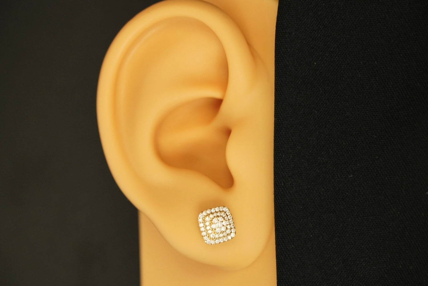 10k Moisanite Square Layers Earring