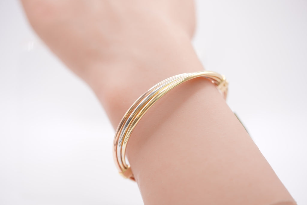 14k Tri Color Bracelet - Delicate Beauty