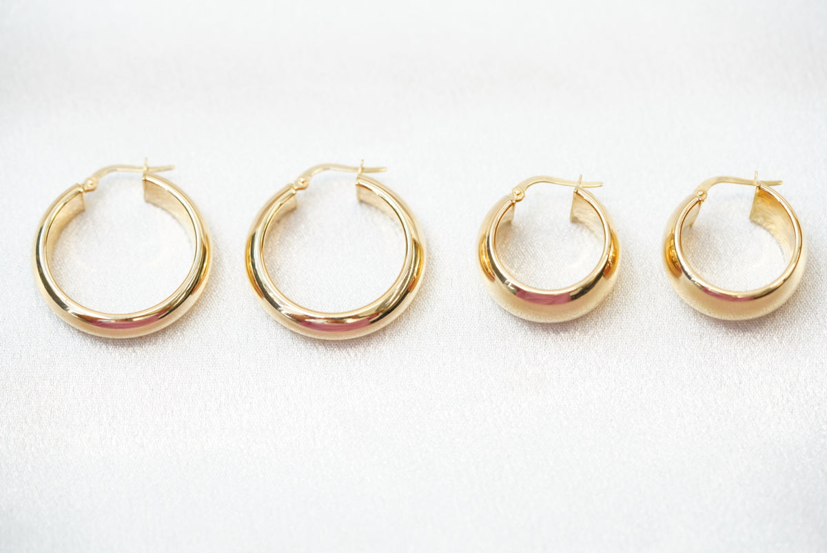 14k Bold Plain Hoops - Always Classy