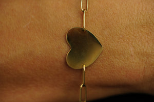 14k Clip Heart Bracelet