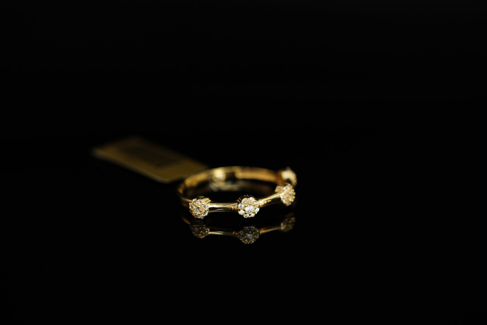 14k Crystal Flowers Ring