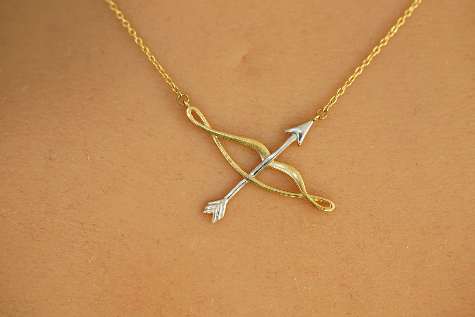 14k Bow and Arrow Necklace