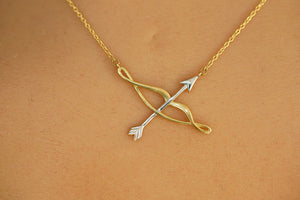 14k Bow and Arrow Necklace