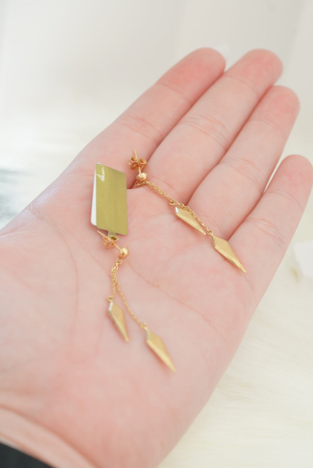 14k Earrings - Drop Double