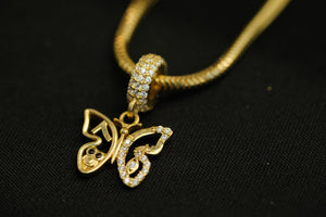 14k Butterfly Owl Charm