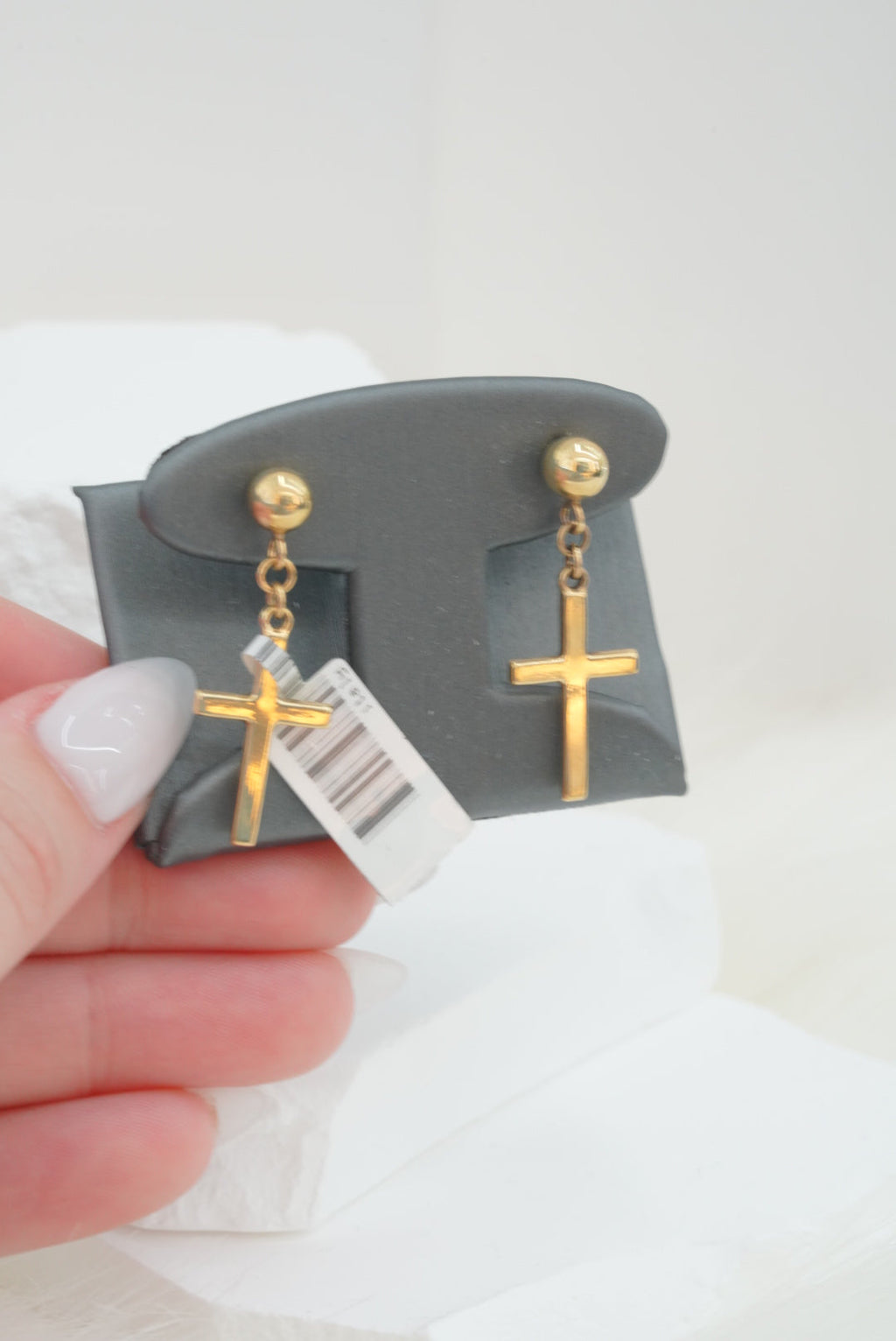 10k Earrings - Plain Cross
