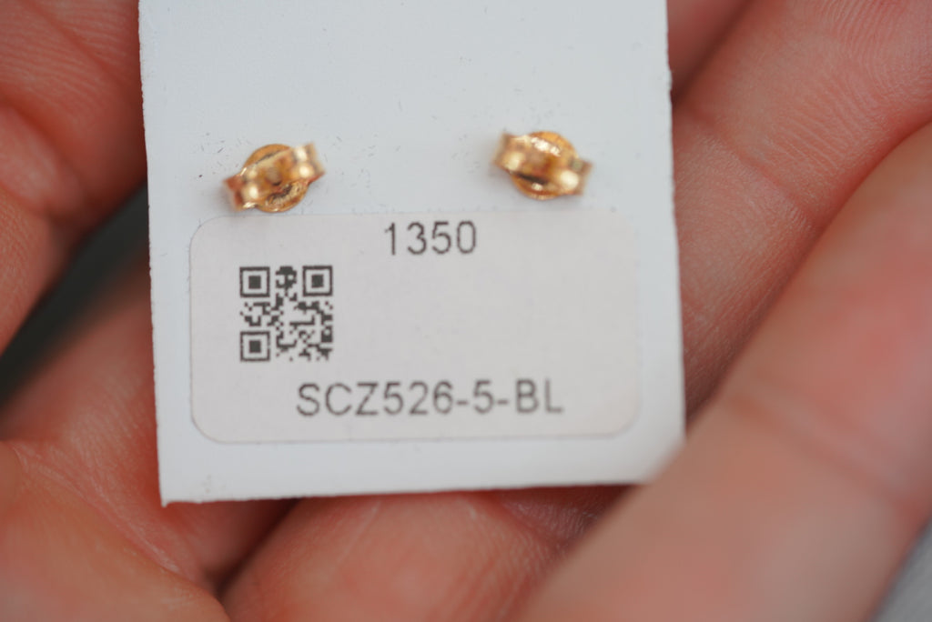 14k Earrings - Blue Stone