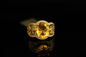 14k Yellow Crystal Ring