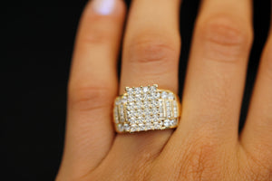 10k Thick Crystals Engagement Ring