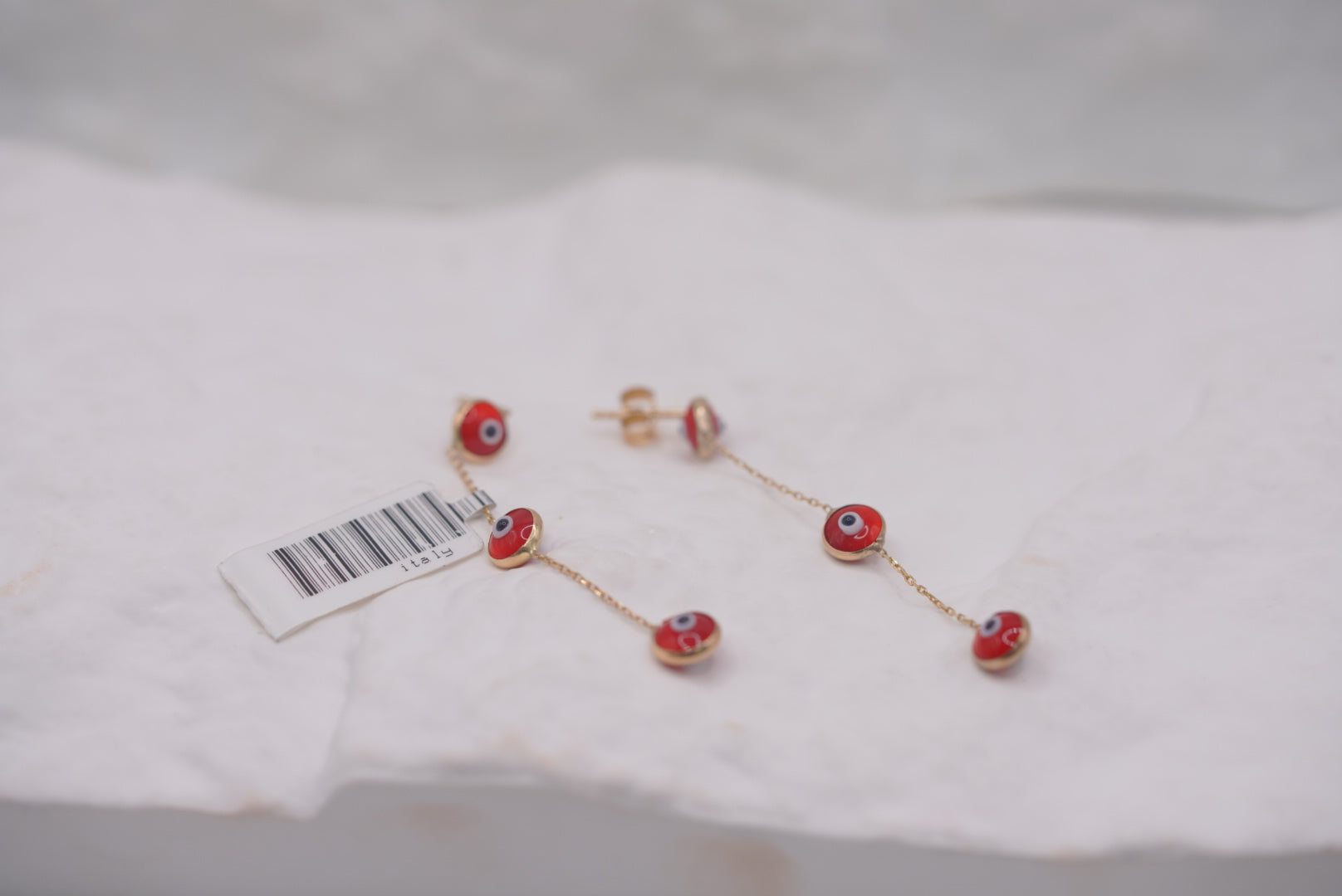 10k Gold Earrings - Lucky Red Eyes