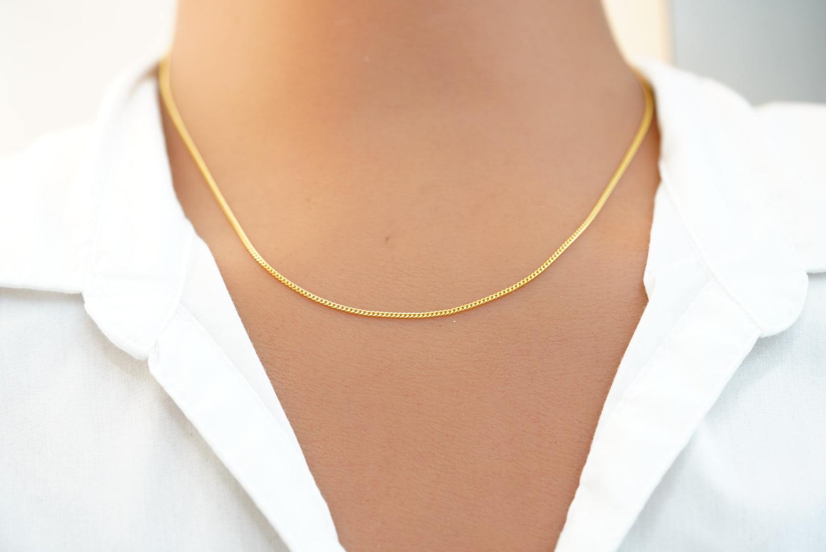 10k/14k Thin Solid Chain - Classic Cuban Link