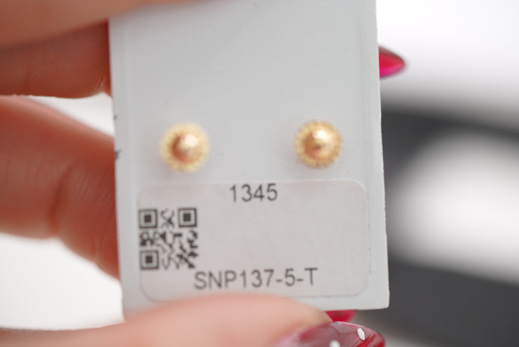 14k Earrings - Blue Spheres