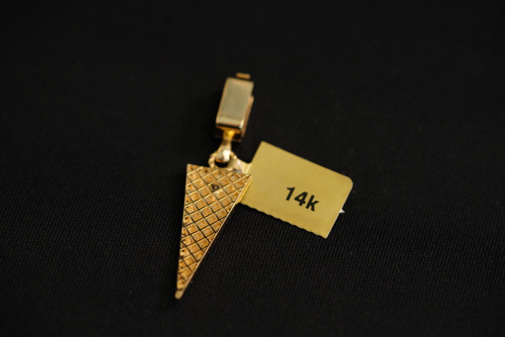 14k Crystal Triangle Pendant