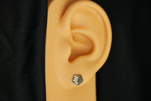 10k Crystal Flower Earrings New