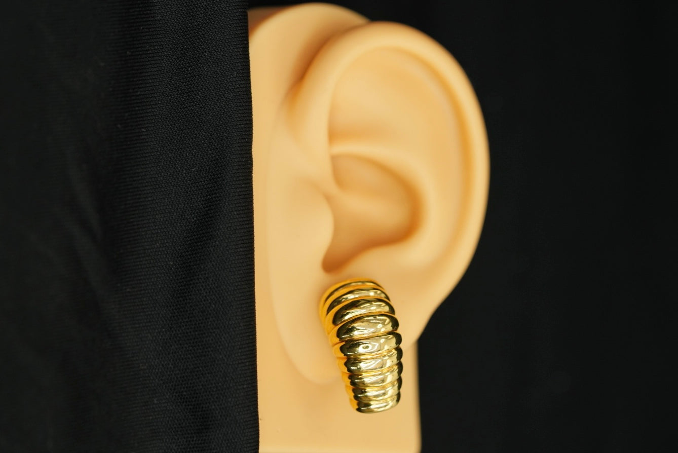 14k Honeycomb Clip Earrings