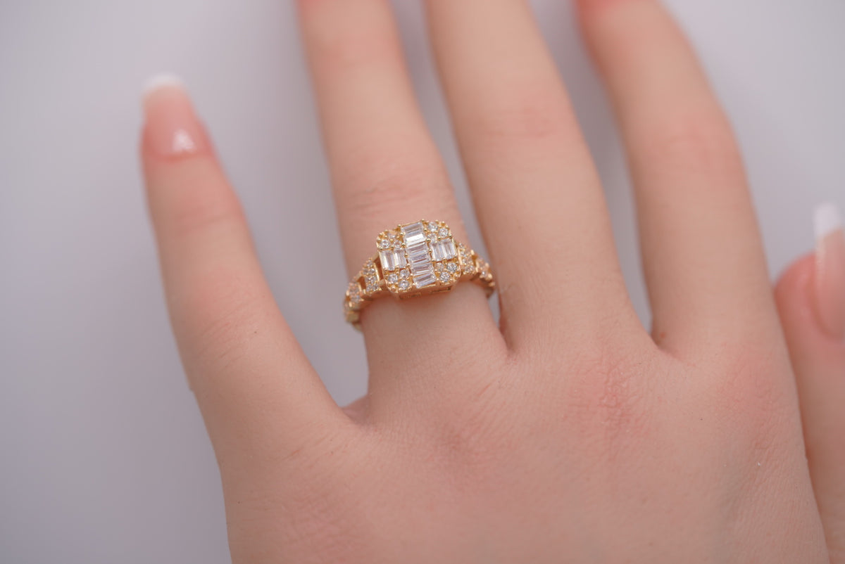 14k Engagement Ring - Bold Square