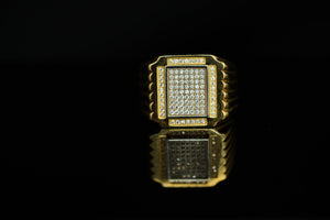 14k Crystal Rectangle Ring