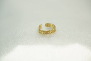 14k Open Cuff Greek Design Band Ring