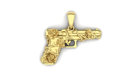 Roses Gun Pendant