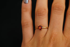 14k Crystal Heart Ring