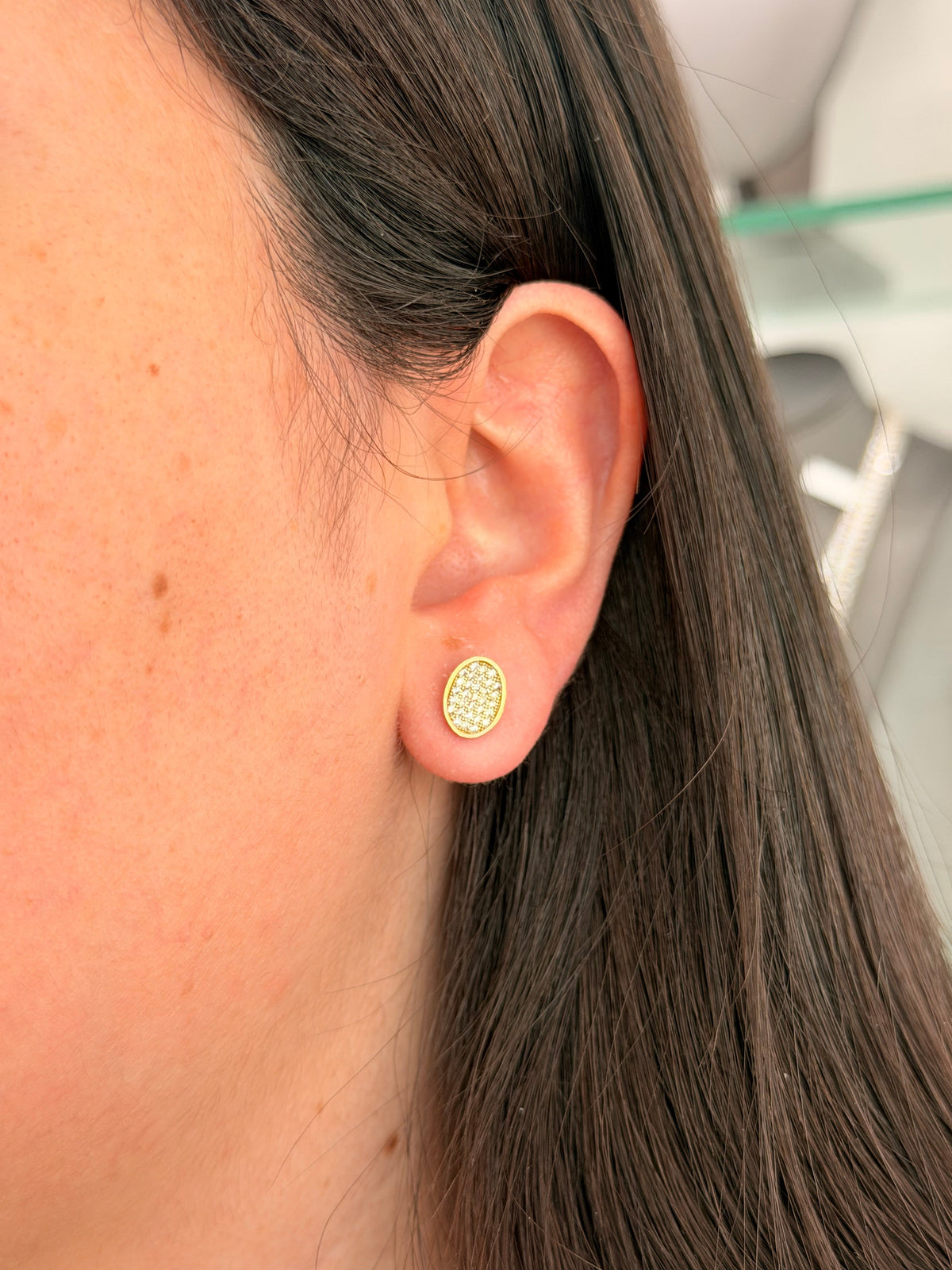 10k Earrings - Shiny Oval