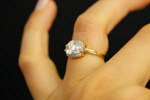 14k Oval Crystals Engagement Ring