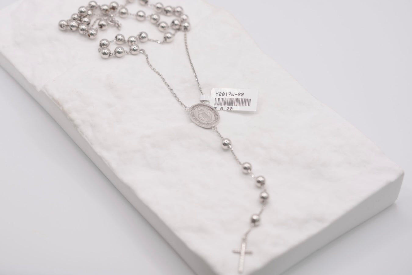 14k Rosary - White Gold Beauty