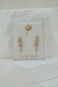14k Baby Earrings - Lightning