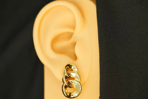 14k Three Circles Clip Earrings