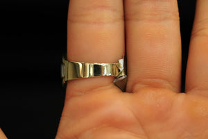 14k White & Gold Crystal Circle Ring