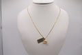 14k D Cut Chain with Pendant - Dolphin Love
