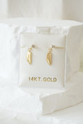 14k Baby Earrings - Feathers