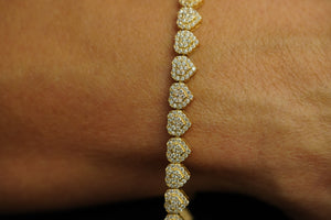 14k Crystal Hearts Bracelet